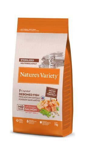 Nature's Variety Cat No Grain Sterilized Norwegian Salmon 7Kg - pilnvērtīga barība pieaugušiem sterilizētiem kaķiem, ar lasi un bez graudiem