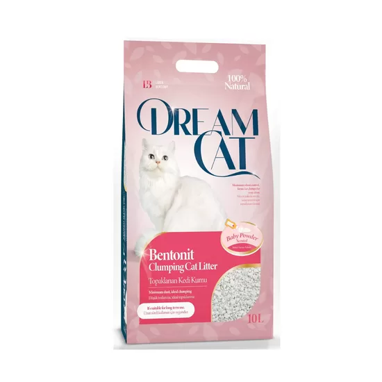 Dream Cat Baby Powder 5l - cementējošās kaķu smiltis ar bērna pūdera aromātu