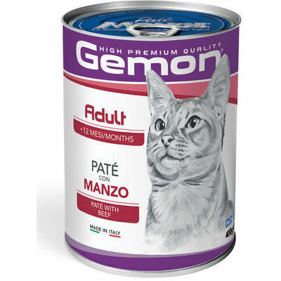 GEMON Wet Cat patee STERILIZED with beef 400 g - pastēte kaķiem