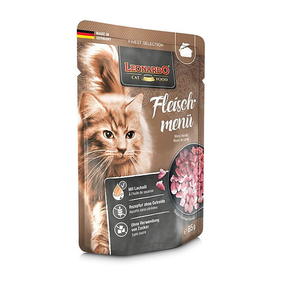 Leonardo Meat Menu консервы с курицей, говядиной и ягнёнком для кошек