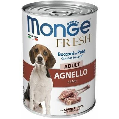 Monge Dog Fresh Adult Chunks in Loaf with Lamb 400 g