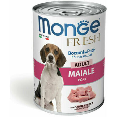Monge Dog Fresh Adult Chunks in Loaf with Pork 400 g