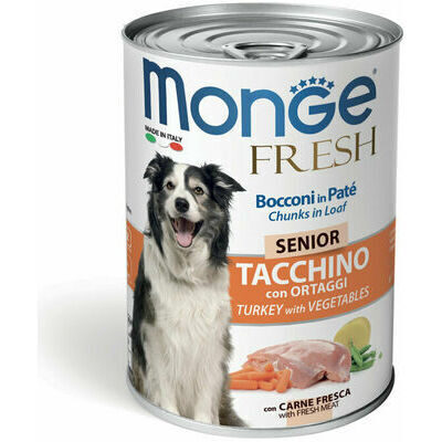 Monge Dog Fresh Senior Chunks in Loaf Turkey with Vegetables 400 g