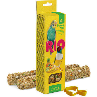 RIO Sticks для волнистых попугаев и экзотических птиц с тропическими фруктами 2x40 г - палочки с тропическими фруктами