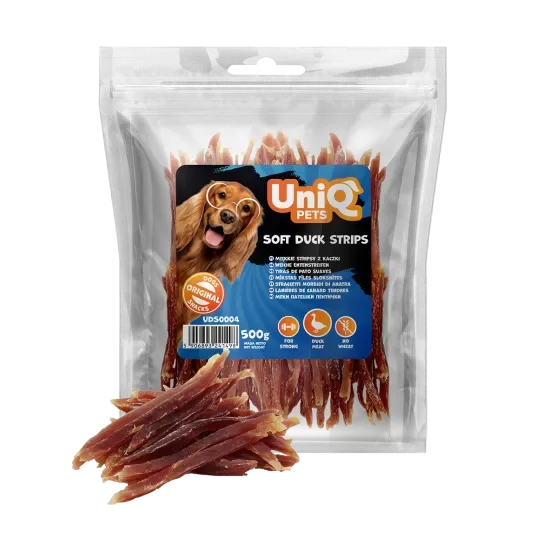 UNIQ PETS dog snacks soft duck strips 500g