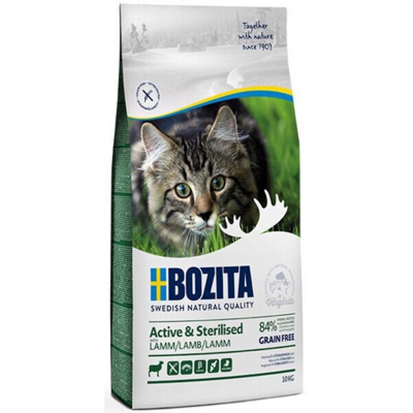  2kg Bozita Grain Free Active & Sterilized Lamb - bezgraudu sausā barība ar jēru aktīviem sterilizētiem kaķiem