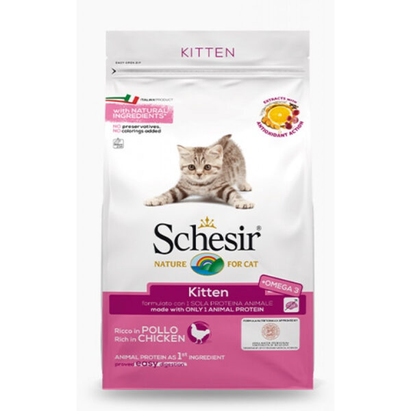 Schesir Kitten, 400g - sausā barība ar vistu kaķēniem