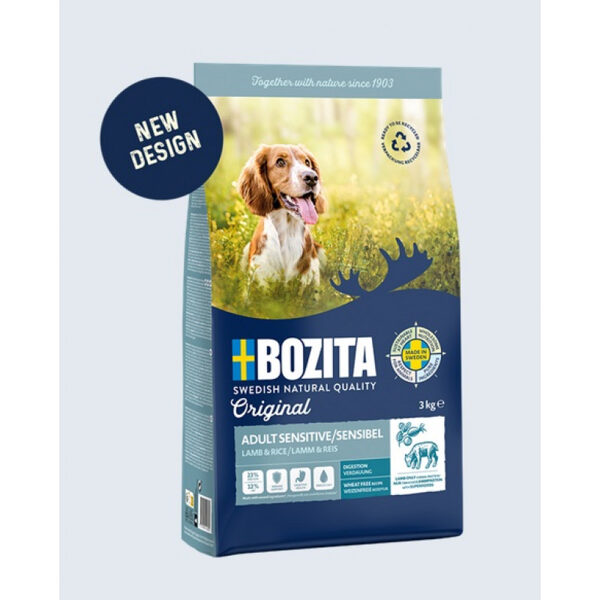 Bozita Original Adult Sensitive Digestion, 12kg - сухой корм с бараниной и рисом для собак с чувствительным пищеварением, без пшеницы