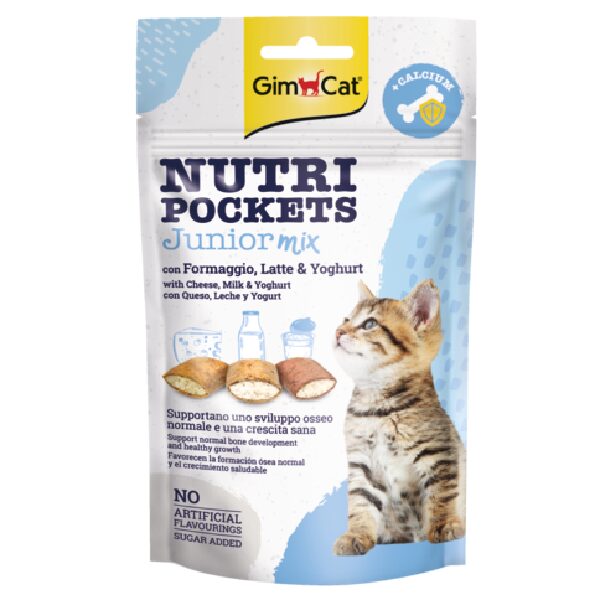 Gardums kaķēniem - Gimborn Nutri Pockets Cat JUNIOR MIX with Cheese&Milk&Yoghurt 60g