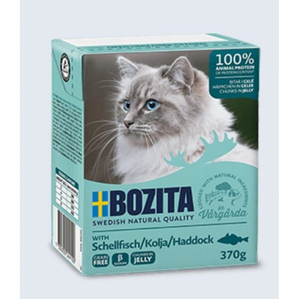 Bozita Haddock Sauce, 370g - bezgraudu gaļas gabaliņi ar garnelēm mērcē