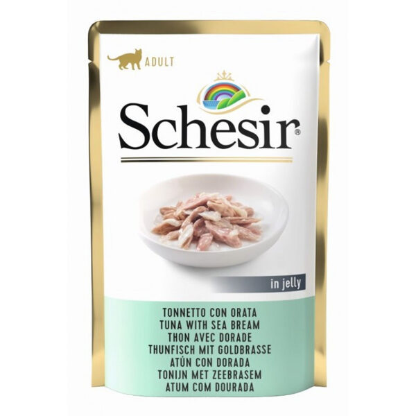  Schesir Cat Tuna with Sea Bream, 85g - tuncis un jūras karūsa želejā