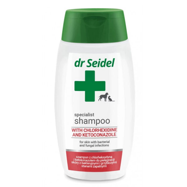 Dr. Seidel Shampoo with Chlorhexideine and Ketoconazole, 220ml - шампунь с хлоргексидином и кетоконазолом для лечения воспалений кожи
