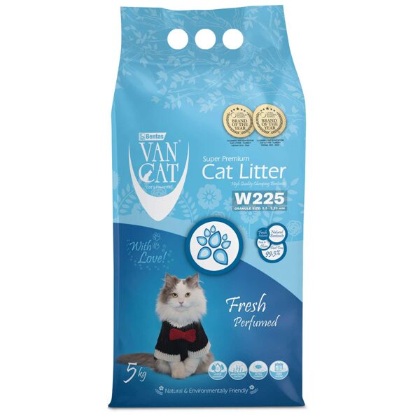 VAN CAT FRESH 5KG СEMENTĒJOŠĀS SMILTIS KAĶU TUALETĒM  ar svaiguma aromātu