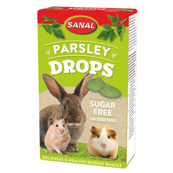 Sanal Parsley Drops Sugar&Lactose Free, 45g - лакомства с петрушкой, без лактозы и сахара