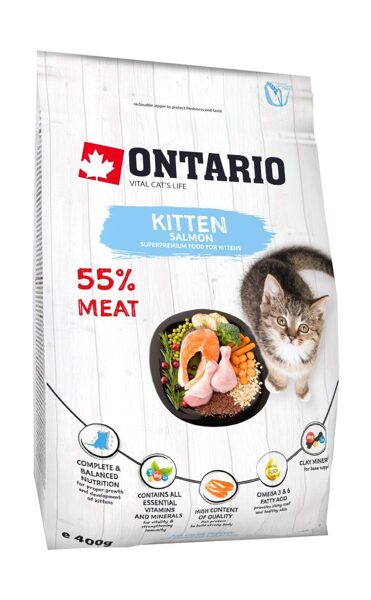  Ontario Cat Kitten Salmon 400g - Sausā barība kaķēniem