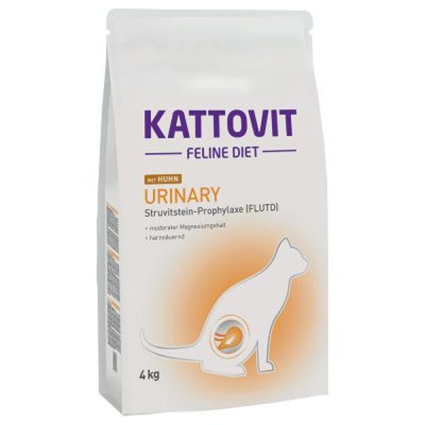 Kattovit Urinary с курицей 4kg -  корм для кошек для профилактики струвитов