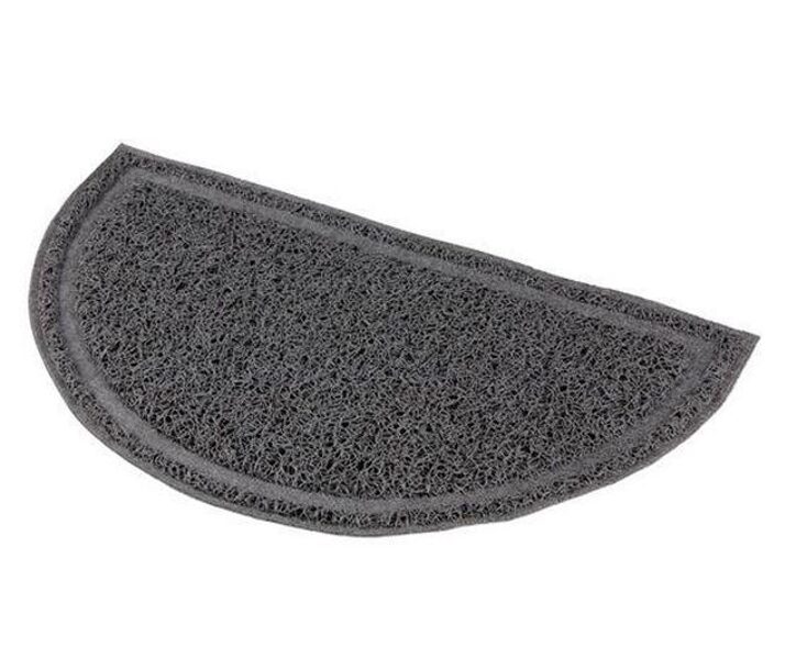Kaķu tualetes paklājs - Trixie Cat litter tray mat, semi-circular, PVC, 59 × 35 cm, anthracite