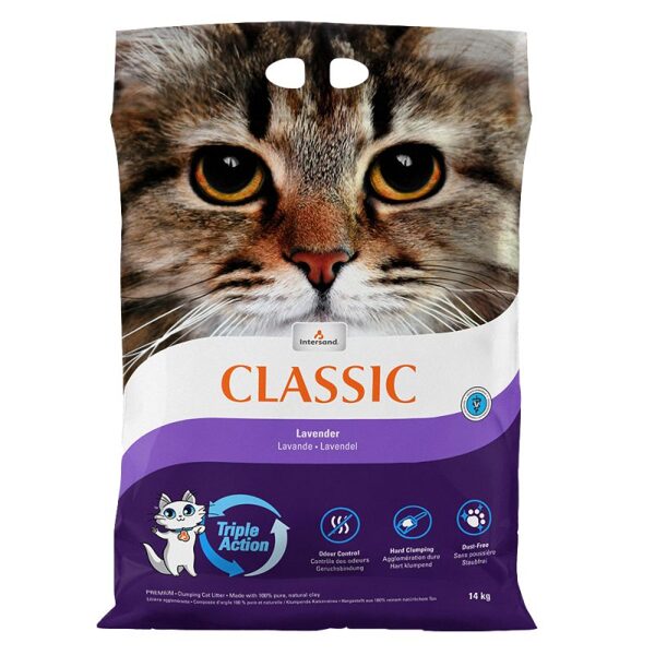 Intersand Extreme Classic Lavender 14kg - Cementējošās smiltis kaķu tualetēm ar lavandas smaržu
