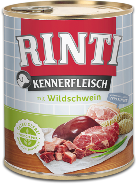 RINTI Wildschwein 800g - консервы для собак с мясом кабана