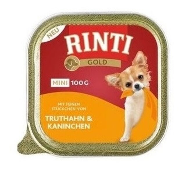Rinti Gold Mini 100g Консервы для собак с кроликом и индюшачьим мясом