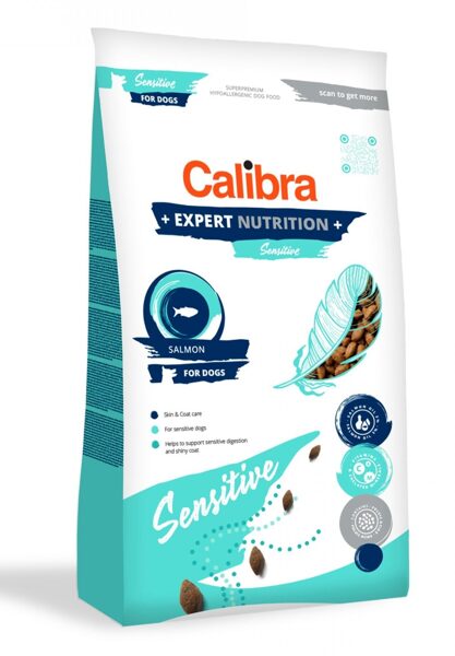 Calibra Dog Expert Nutrition SENSITIVE Salmon 12kg - Super Premium hipoalerģiskā sausā barība suņiem ar jūtīgo ādu un/vai jūtīgo kuņģi 