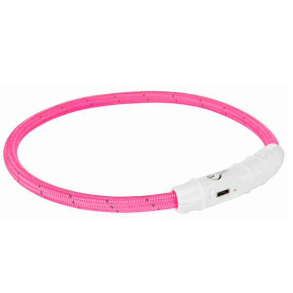 Kaklasiksna suņiem - Trixie Flash light ring USB, pink ( XS–S: 35 cm/ø 7 mm, pink)