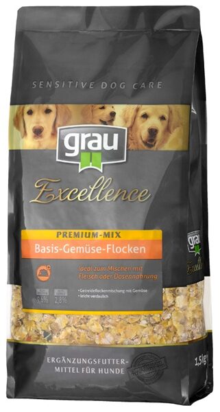 GRAU Excellence Premium Mix Basic Vegetable Flakes 1,5kg - дополнительный корм для собак