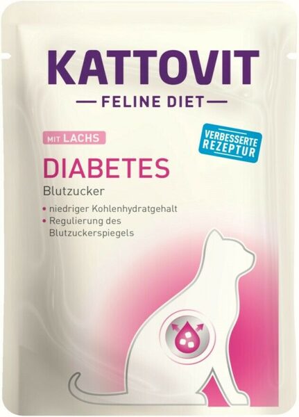 Kattovit Diabetes Salmon 85g (лосось) - Консервы для кошек с диабетом