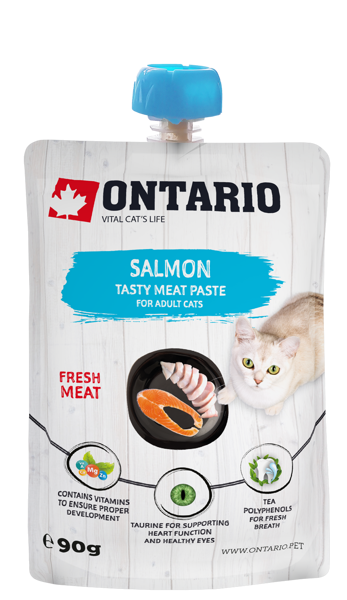 Ontario Salmon Fresh Meat Paste, 90 g - Лакомство для кошек 