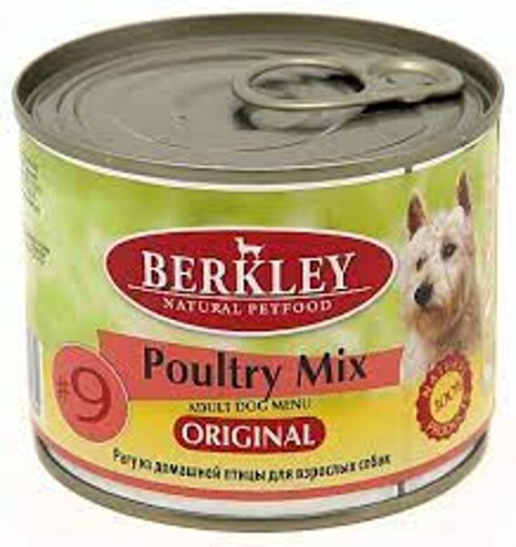 Berkley #9 Poultry Mix 200g - Консервы для собак рагу из птицы