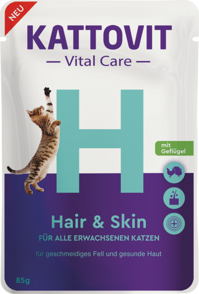 Kattovit Vital Care Hair&Skin 85g - Konservi kaķiem, ādas un apmatojuma veselībai