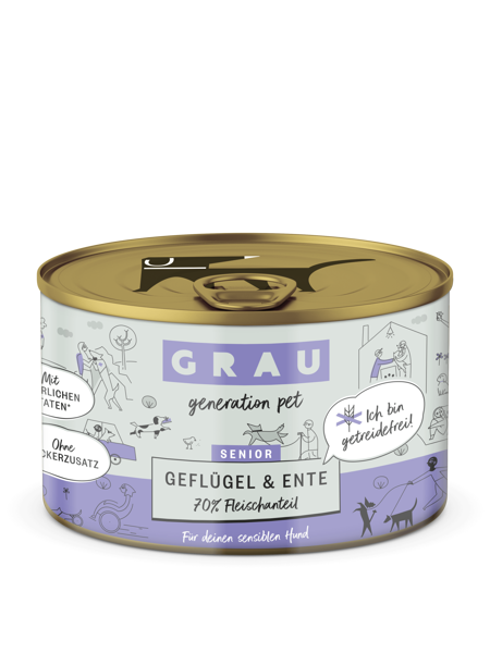 Grau Geflugel&Ente Senior 200g - консервы для пожилых собак с птицей и уткой