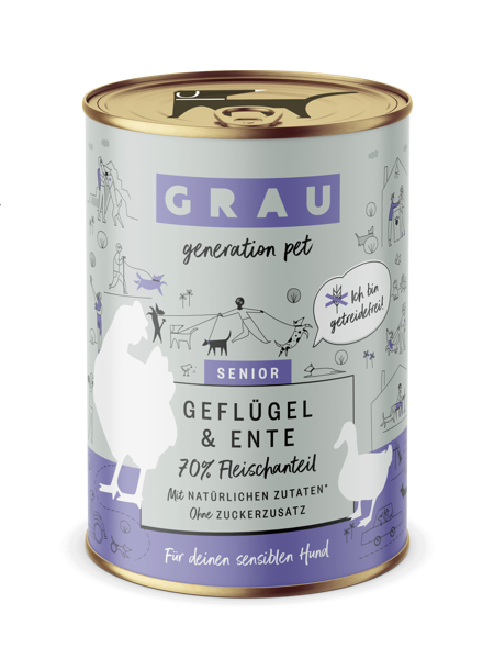 Grau Geflugel&Ente Senior 400g - консервы для пожилых собак с птицей и уткой