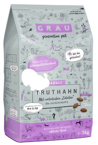 GRAU Adult Truthahn 3kg - сухой корм для собак с мясом индейки