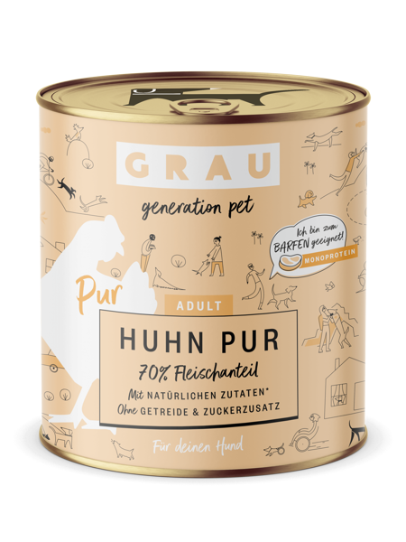 GRAU Huhn Pur 800g - консервы с курицей для взрослых собак