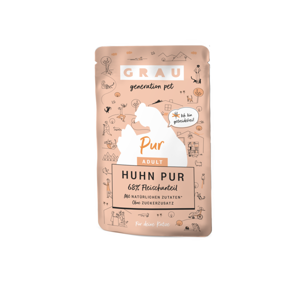 GRAU Huhn Pur 125g - konservi pieaugušajiem kaķiem (monoproteīns - vista)