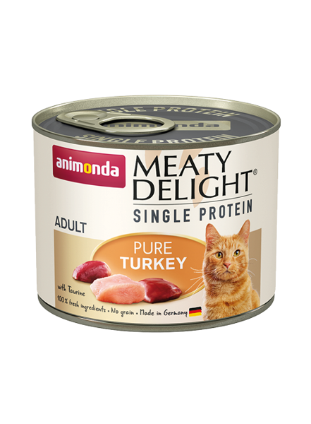 Animonda Meaty Delight Single Protein Pure Turkey, 200g - Konservi pieaugušiem kaķiem (tītars)