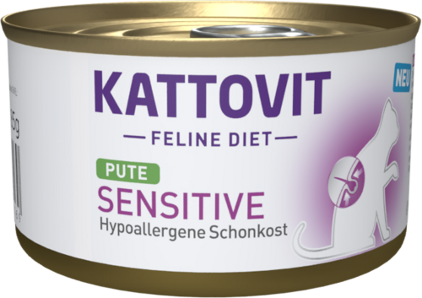 KATTOVIT Sensitive ar tītaru 185g - Konservi jutīgiem un alerģiskiem kaķiem