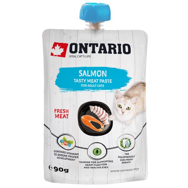 Ontario Salmon Fresh Meat Paste, 90 g - Gardums kaķiem