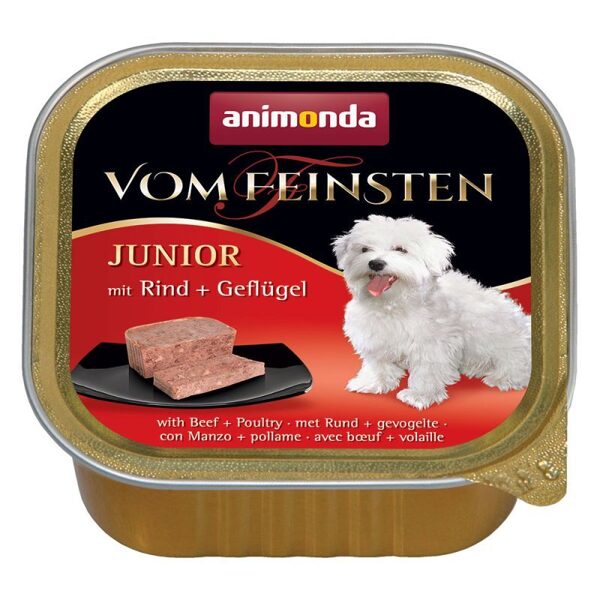 Animonda Vom Feinsten Junior Beef & Poultry 150g - mitrā barība ar liellopu un mājputnu gaļu kucēniem