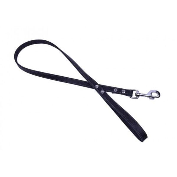 Amber Crown Oiled Leash stitched Black, 150cm*12mm - pavada no ieeļļotas ādas