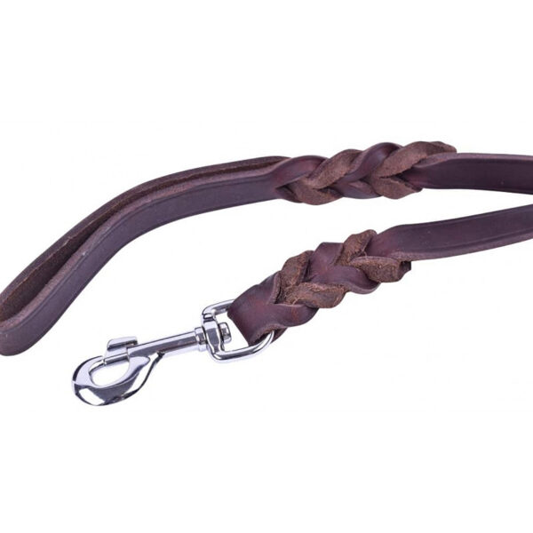 Amber Crown Oiled Leash braided Dark Brown, 180cm*20mm - заплетённый поводок из промасленной кожи
