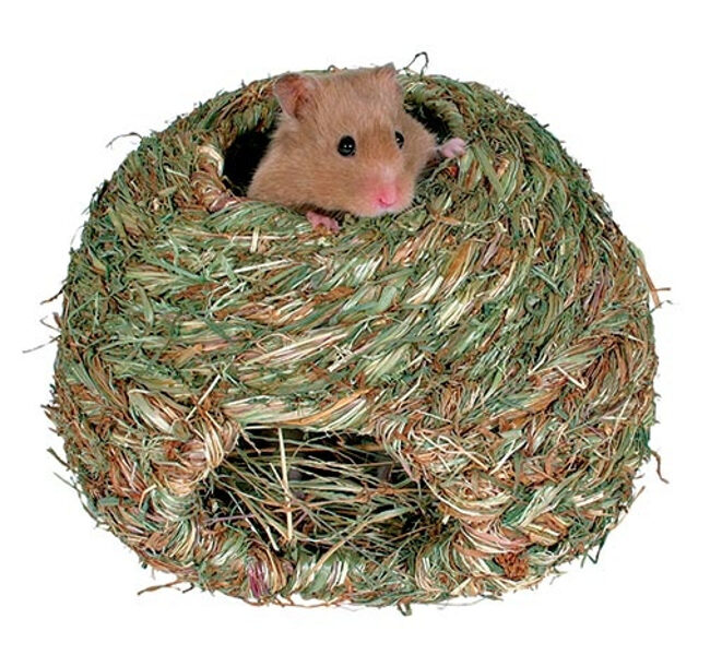 Aksesuārs grauzējiem - Trixie Grass Nest, salmu mājiņa, 16 cm