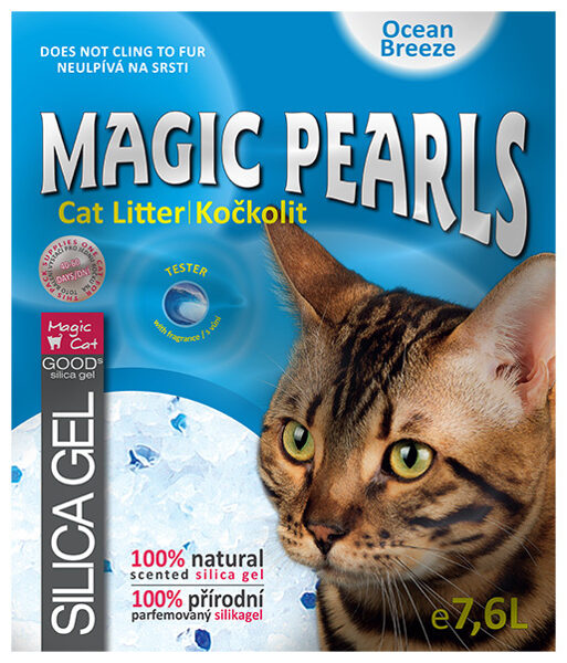 Silikona smiltis kaķu tualetei - Magic Pearls Ocean Breeze, 7.6 L