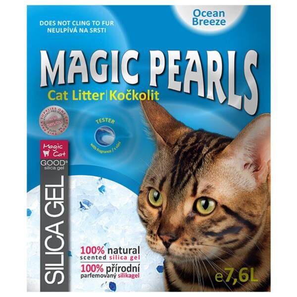 Silikona smiltis kaķu tualetei - Magic Pearls Ocean Breeze, 7.6 L