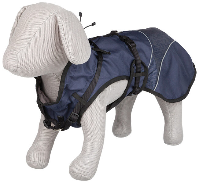 Apģērbs suņiem - Trixie Duo Coat with Harness,  L: 62 cm, blue