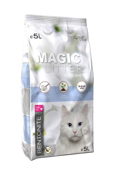 Smiltis kaķu tualetei - Magic Litter Bentonite Ultra White 5l