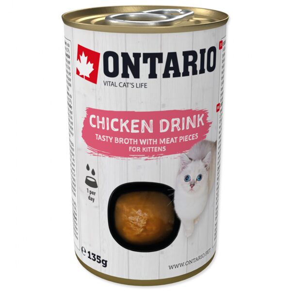 Konservi kaķēniem - Ontario Drink Kitten Chicken, 135 g
