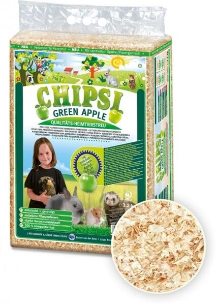 Chipsi Plus Green Apple 60 l - koka skaidas grauzējiem (Ābols) 