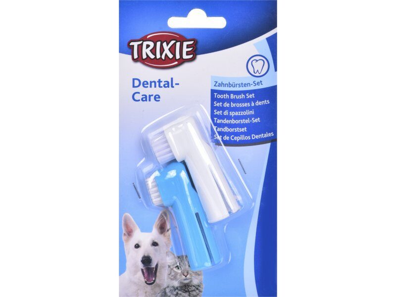 TRIXIE Toothbrush Set, 2 gab. - зубная щётка-насадка для кошек и собак - 6 см - 2 шт